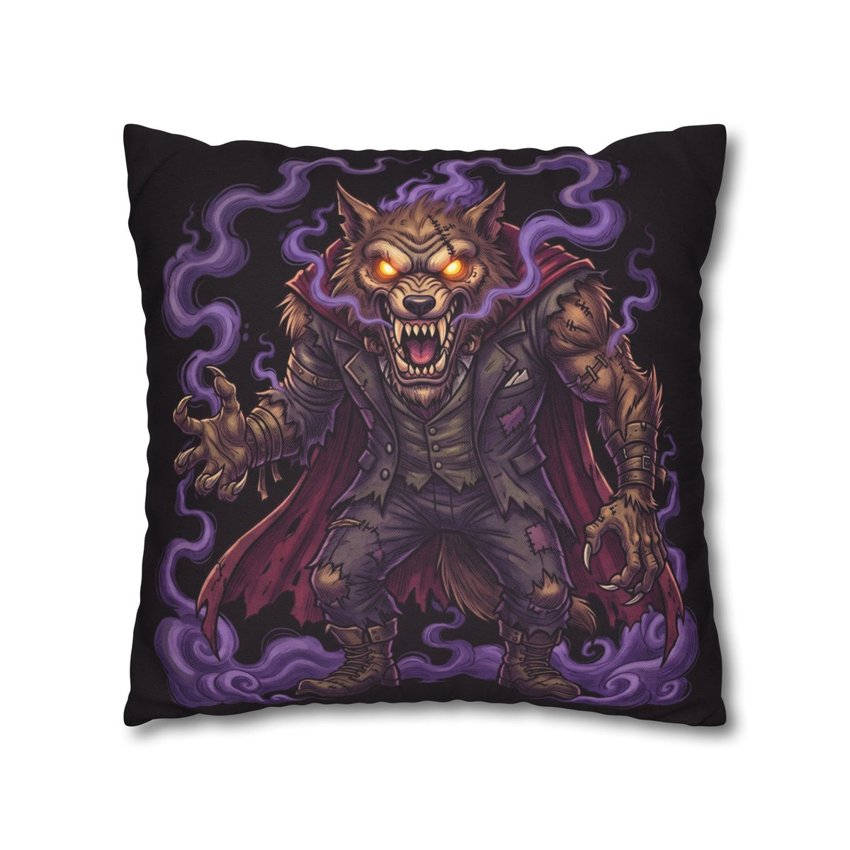 The Creature — Two-Sided Halloween Pillow Cover | Monster Art Cushion Cover