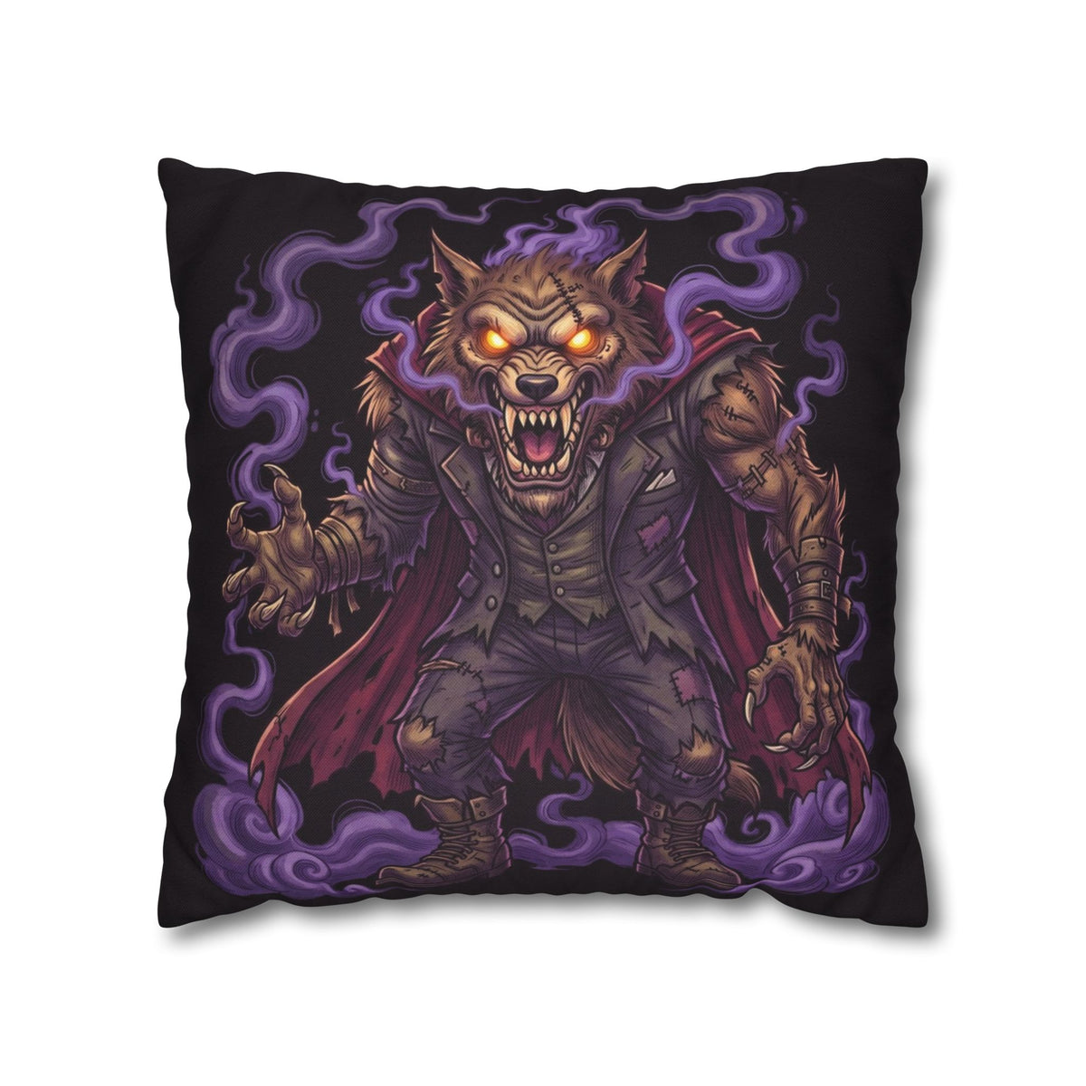 Werewolf — Two-Sided Halloween Pillow Cover | Monster Art Cushion Cover