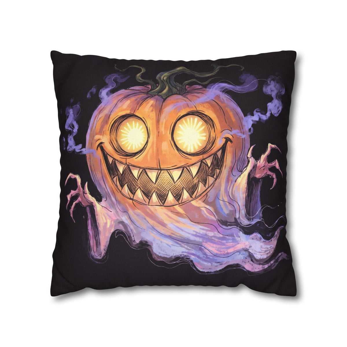 Pumpkin Ghost — Two-Sided Halloween Pillow Cover | Monster Art Cushion Cover
