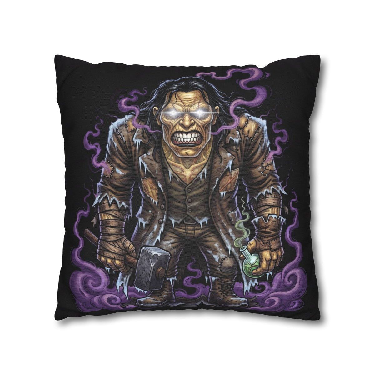 Pumpkin Ghost — Two-Sided Halloween Pillow Cover | Monster Art Cushion Cover
