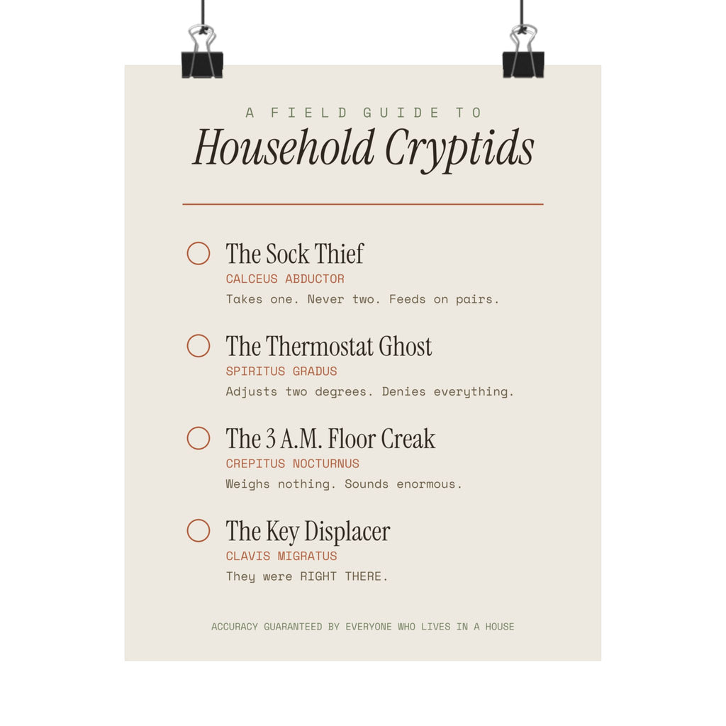 A Field Guide to Household Cryptids (Matte Print)