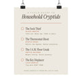 A Field Guide to Household Cryptids (Matte Print)