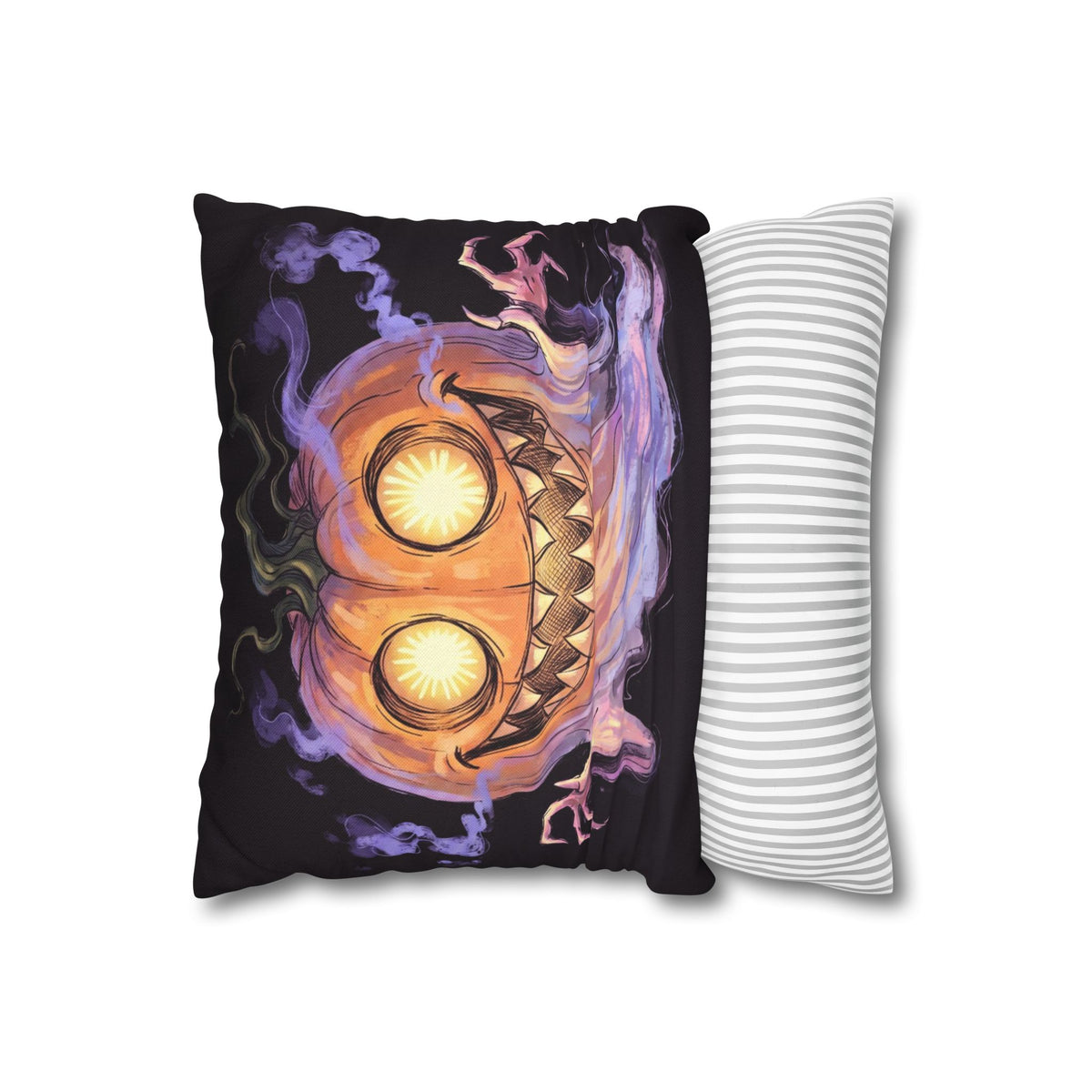 Pumpkin Ghost — Two-Sided Halloween Pillow Cover | Monster Art Cushion Cover